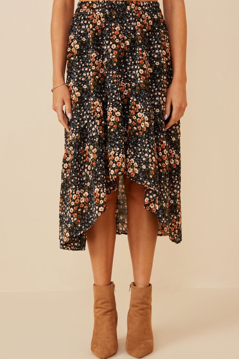 Floral high hotsell low skirt