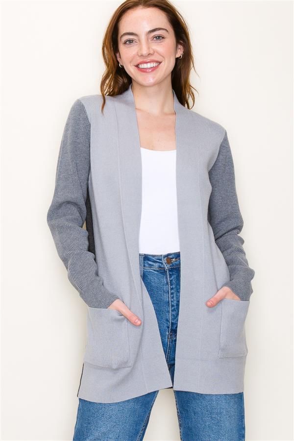 Thread & Supply Color Block Gray Cardigan Size S - 76% off